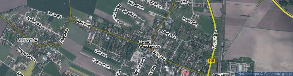 Zdjęcie satelitarne Żerniki Wrocławskie ul.